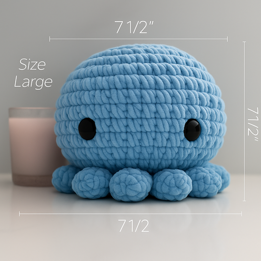 Large Octopus Buddy Baby Blue