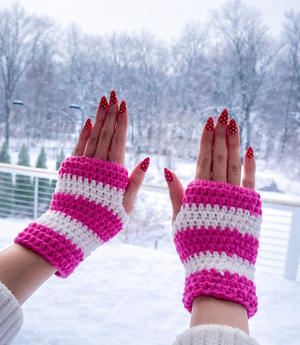 Valentine's Day Crochet Fingerless Gloves