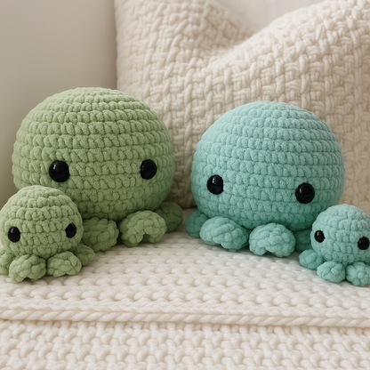 Large Octopus Buddy Baby Blue
