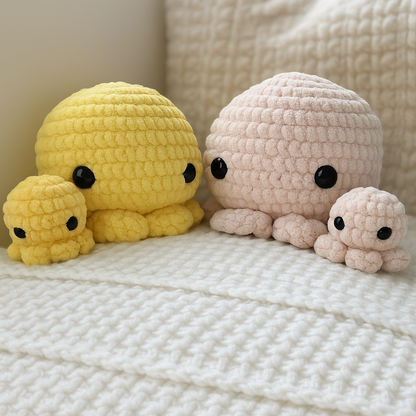 Large Octopus Buddy Baby Blue